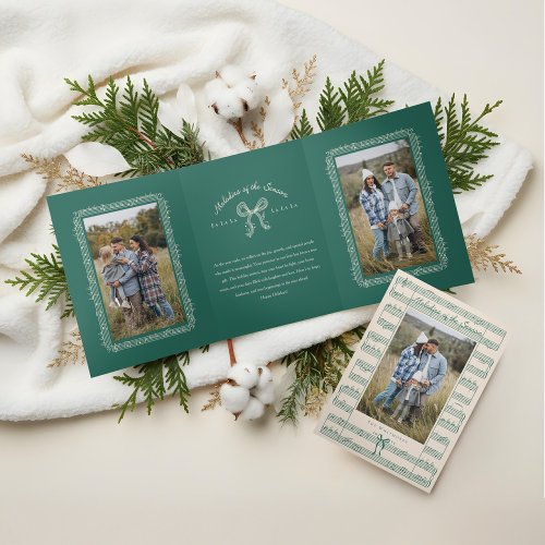 Fa La La Bow Vintage Sheet Music Photo Christmas