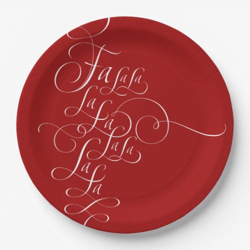 Fa la la _ Christmas Calligraphy _ Deck the Halls Paper Plates