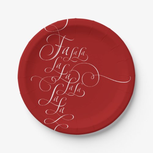 Fa la la _ Christmas Calligraphy _ Deck the Halls Paper Plates