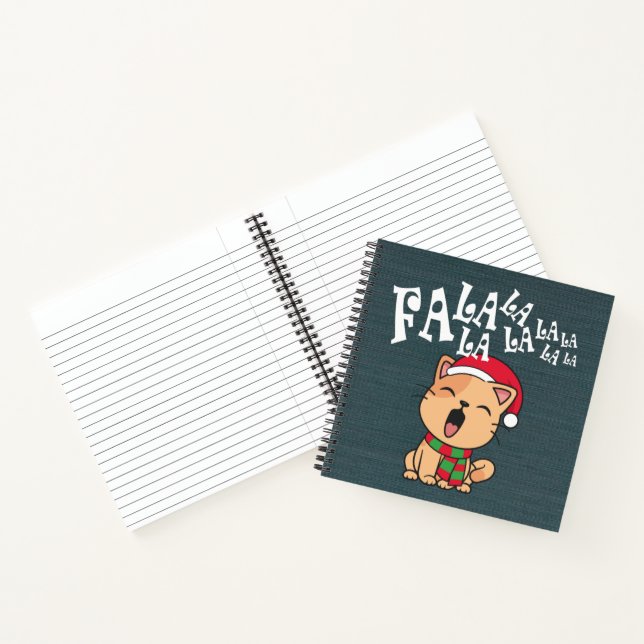 Fa La La Christmas Cat Singing Guestbook Notebook (Inside)
