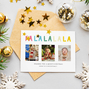 Fa La La Christmas Cute Pastel 3 Photo Collage