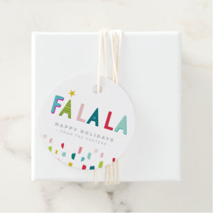 FA LA LA  CHRISTMAS GIFT fun bold bright colorful Favor Tags
