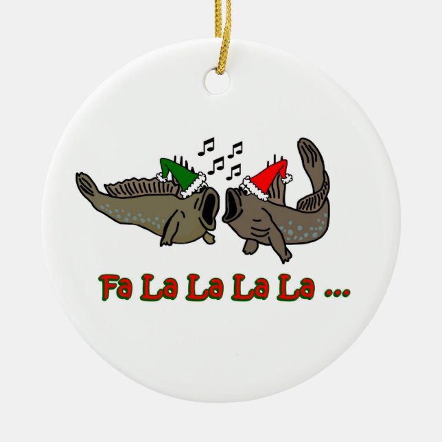 Fa La La Christmas Mudskipper Ornament (Front)