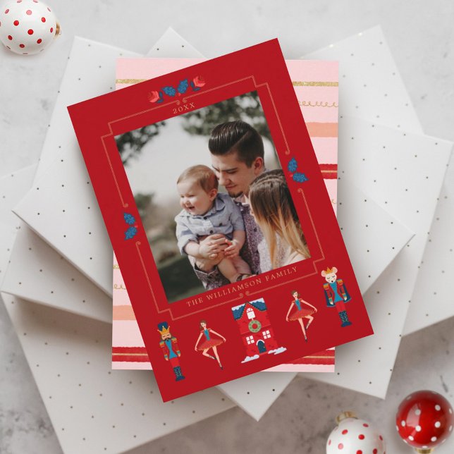 Fa La La Christmas Nutcracker Ballet Dancer Holiday Card (Creator Uploaded)