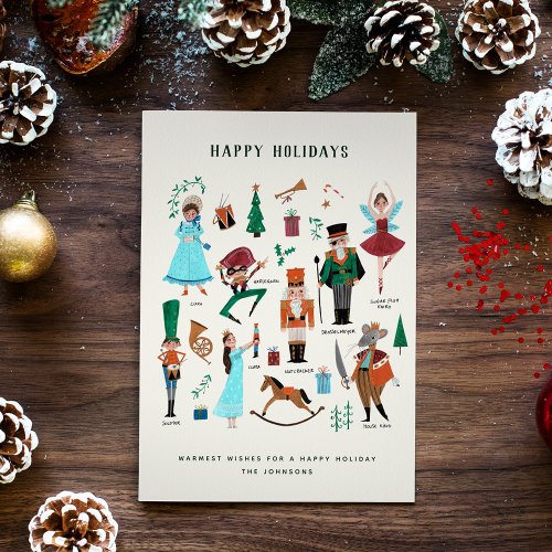 Fa La La Christmas Nutcracker Ballet Dancer Holiday Card