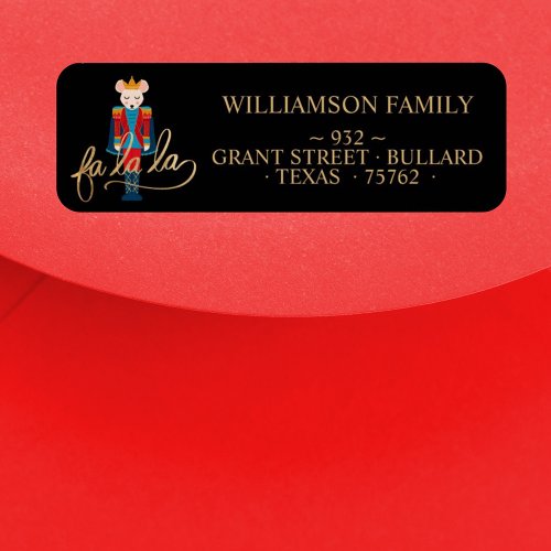 Fa La La Christmas Nutcracker Mouse King Address Label