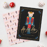 Fa La La Christmas Nutcracker Mouse King Family Holiday Card<br><div class="desc">Send this beautiful, whimsical, and magical Christmas card to your friends and family this holiday season. We've hand-painted all the illustrations and typography that you see in this holiday card. Our design features our beautiful nutcracker mouse king wearing a red and blue with gold accents suit along with a navy...</div>