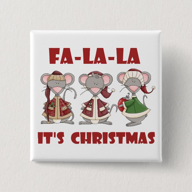 Fa La La Christmas T-shirts and gifts Button (Front)