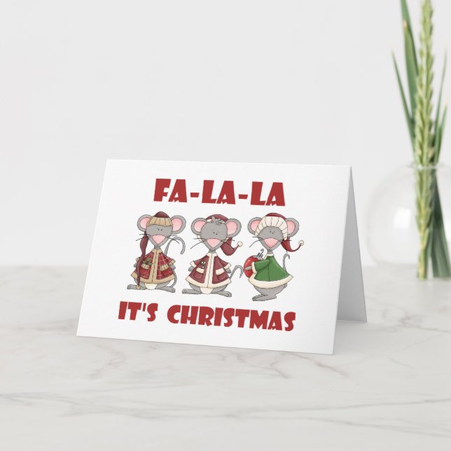 Fa La La Christmas T-shirts and gifts Holiday Card (Front)