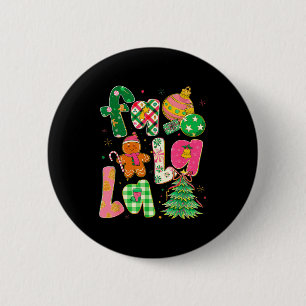 Fa La La Coquette Christmas Gingerbread Tree Button