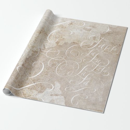 Fa la la _ Deck the Halls _ Christmas Calligraphy Wrapping Paper