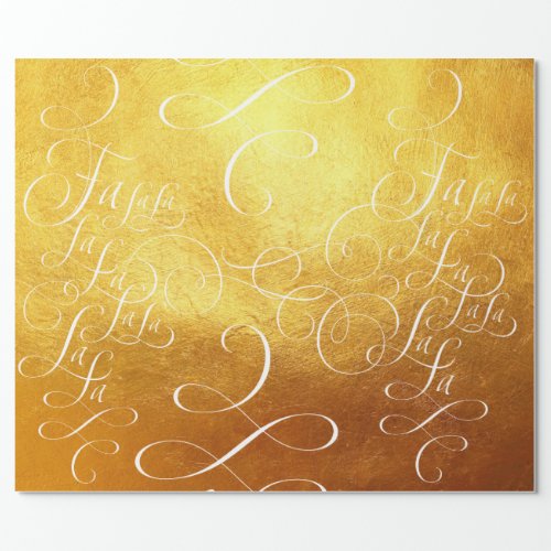 Fa la la Deck the Halls _ Christmas Gold Foil Wrapping Paper