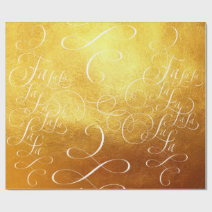 Fa la la Deck the Halls - Christmas Gold Rich Wrapping Paper
