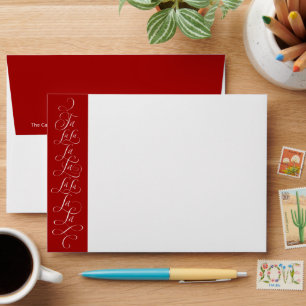 Fa la la Deck the Halls Classic Elegant Lettering Envelope