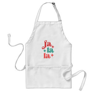 Fa La La - Festive Holiday Typography Design Adult Apron