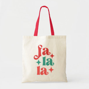 Fa La La - Festive Holiday Typography Design Tote Bag