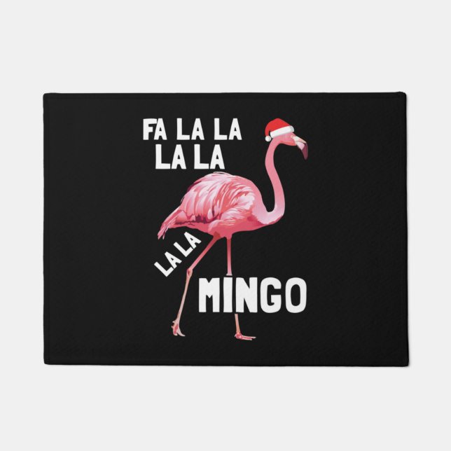 Fa La La Flamingo Christmas Merry Xmas Doormat (Front)