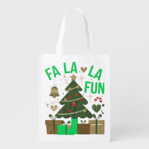 Fa La La Fun Digital Art Design Grocery Bag