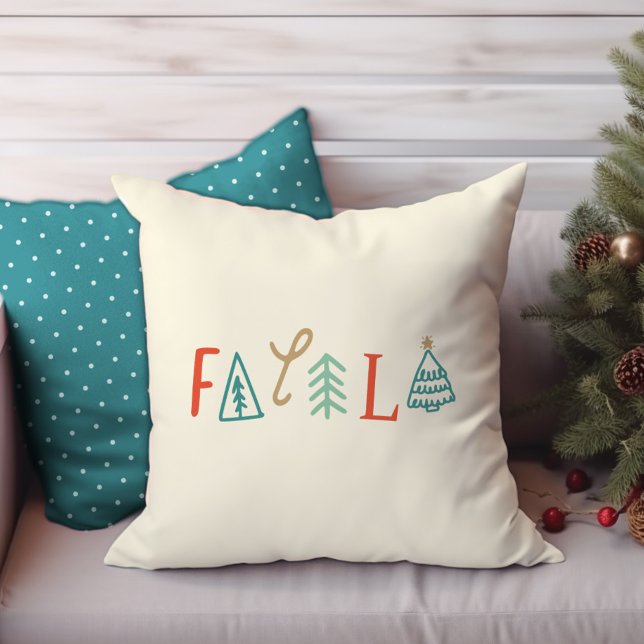 Fa La La Funny Christmas Tree Holiday Baby Blanket Throw Pillow (Fa La La Funny Christmas Tree Holiday Baby Blanket Throw Pillow)