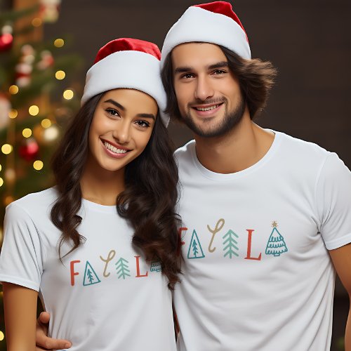 Fa La La Funny Christmas Tree Holiday T_Shirt