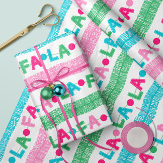 Fa La La Garland- Christmas Wrapping Paper Roll