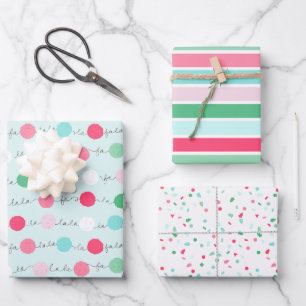 Fa La La Garland Christmas Wrapping Paper - Trio 2