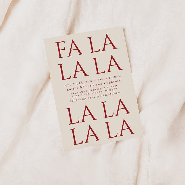 Fa La La Holiday Christmas Party Invitation (Creator Uploaded)