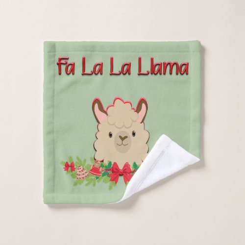 Fa La La Holiday Llama Wash Cloth