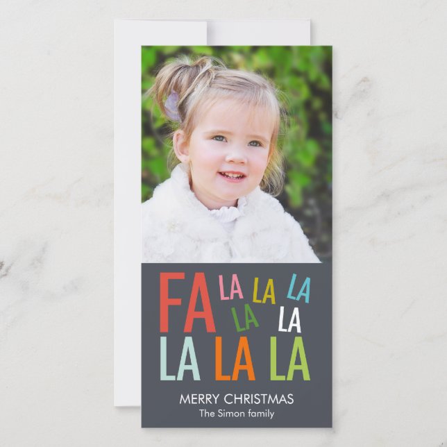 Fa La La Holiday Photo Card (Front)