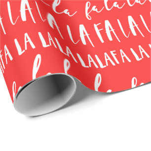 FA LA LA LA Black & Red Typographic Christmas Wrapping Paper
