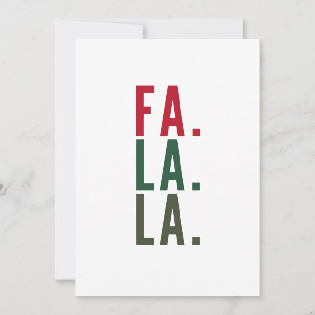 Fa La La La, Cheerful Greetings Holiday Card (Front)