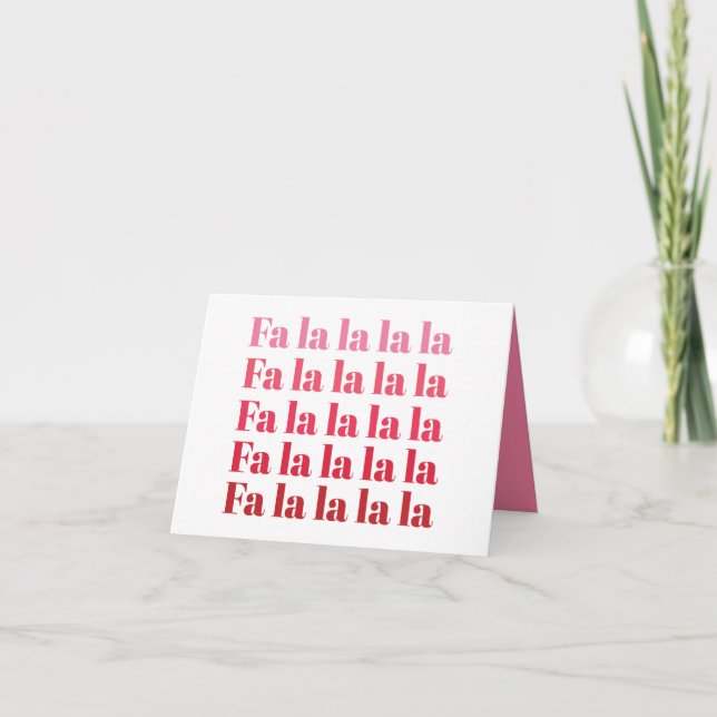 "Fa La La La" Christmas Blank Notecard (Front)