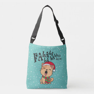 Fa La La La Christmas Cat Singing Crossbody Bag