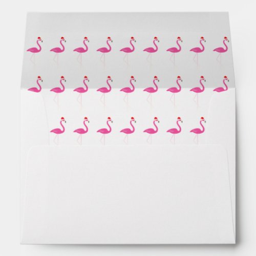 Fa la la la Flamingo Holiday Invitation Envelope