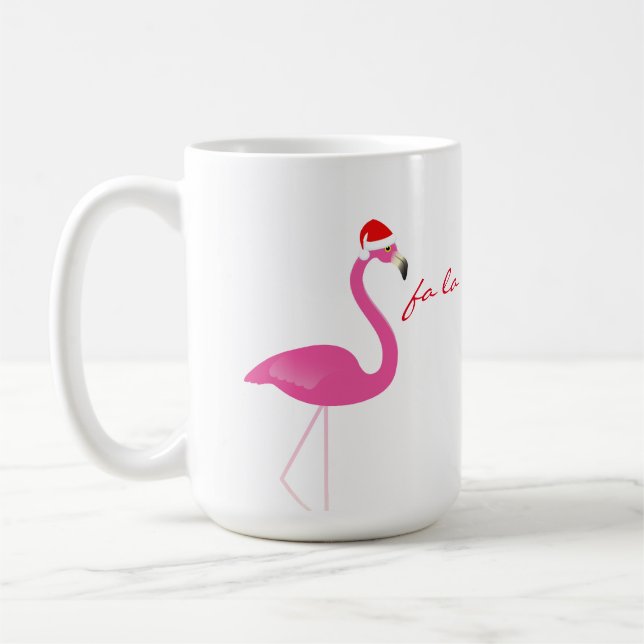 Fa la la la Flamingo Holiday Mug (Left)
