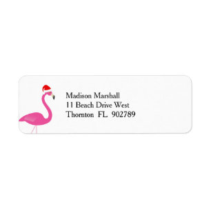 Fa la la la Flamingo Holiday Return Address Label