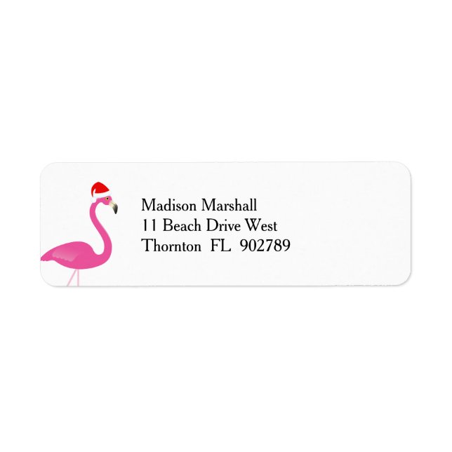 Fa la la la Flamingo Holiday Return Address Label (Front)