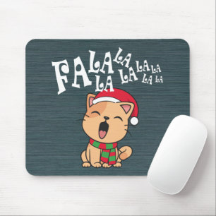 Fa La La La La Christmas Cat Singing Mousepad