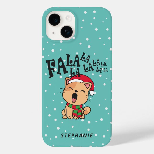 Fa La La La La Christmas Cat Singing | Phone Case (Back)