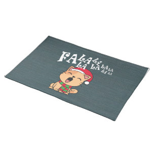 Fa La La La La Christmas Cat Singing Placemat
