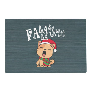 Fa La La La La Christmas Cat Singing Placemat