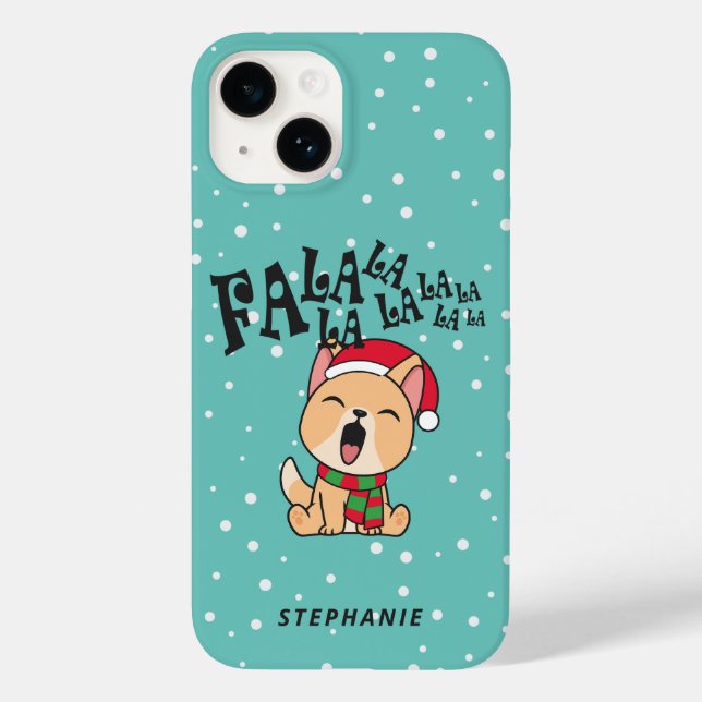 Fa La La La La Christmas Dog Singing | Phone Case (Back)