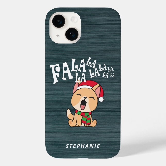 Fa La La La La Christmas Dog Singing | Phone Case (Back)