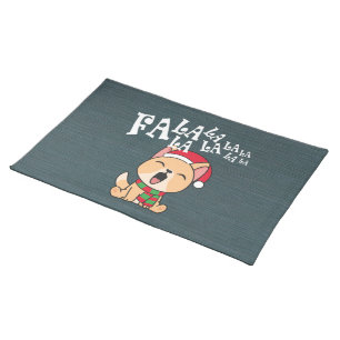 Fa La La La La Christmas Dog Singing   Placemat