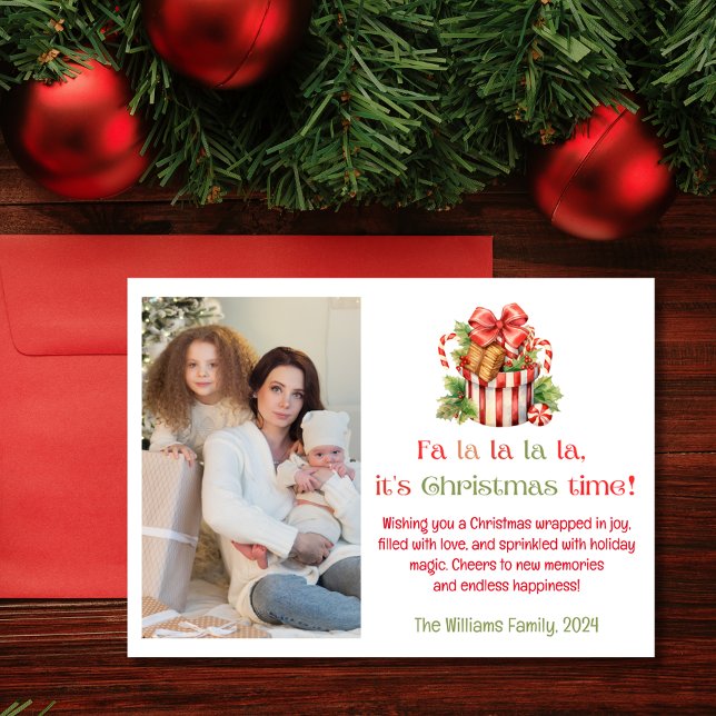 fa la la la la,it's christmas time,photo fun holiday card (Creator Uploaded)