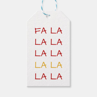 Fa La La La La Red and Gold Christmas Gift Tags