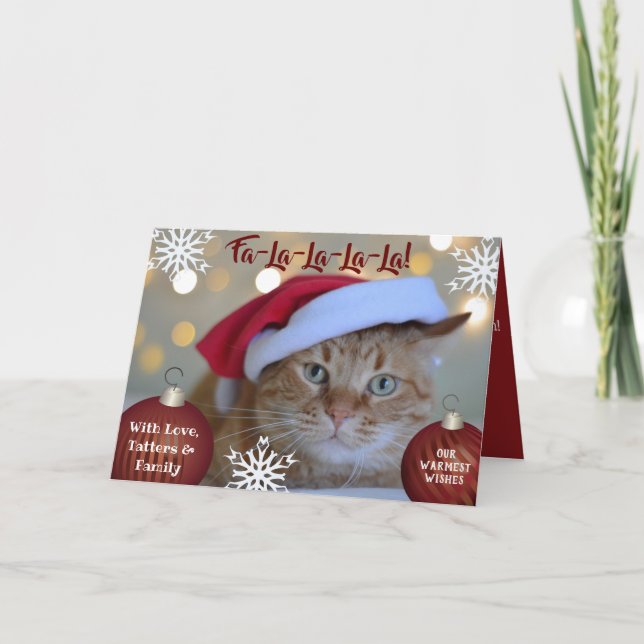 Fa-La-La-La-La Your Pets Photo Holiday Card (Front)