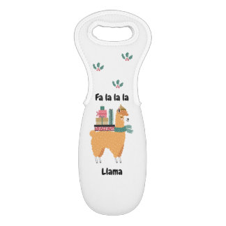 Fa la la la llama bottle holder gift wine bag