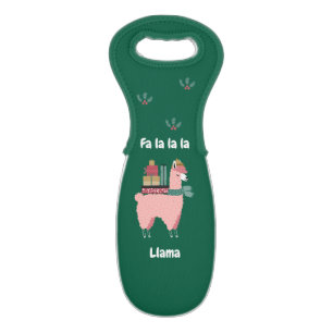 Fa la la la llama bottle holder gift wine bag