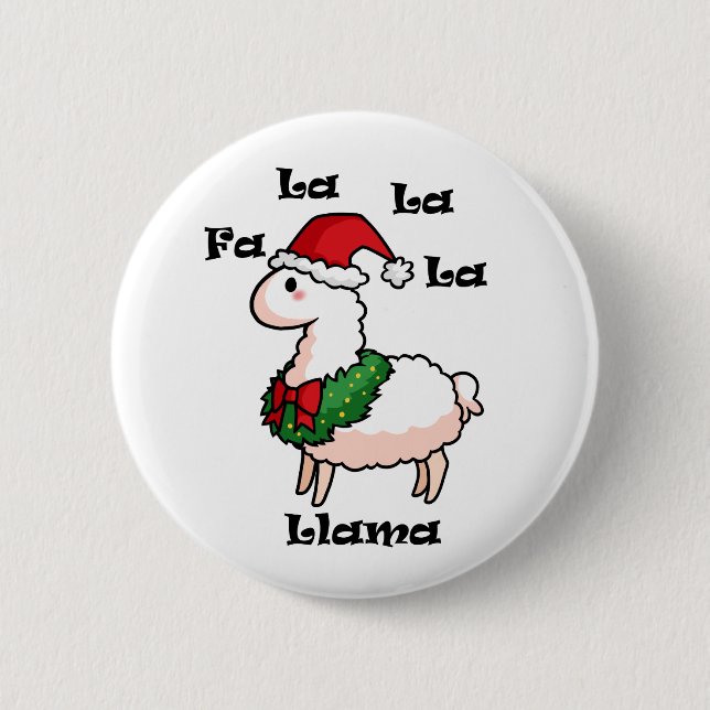 Fa La La La Llama Button (Front)
